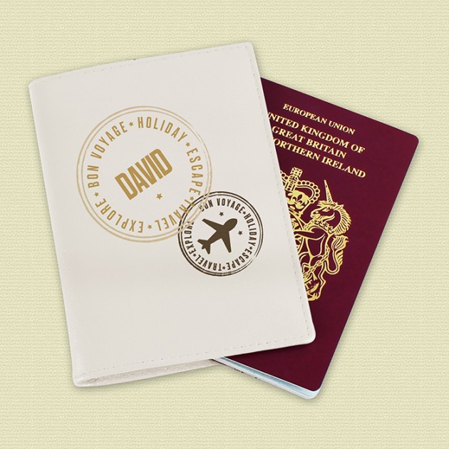 Hampers and Gifts to the UK - Send the Personalised Stamp Design Passport Holder 